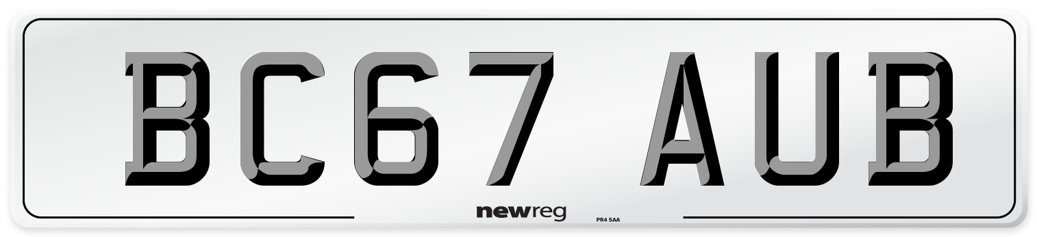 BC67 AUB Number Plate from New Reg